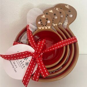 Rae Dunn Gingerbread Red and Brown Measuring Cups